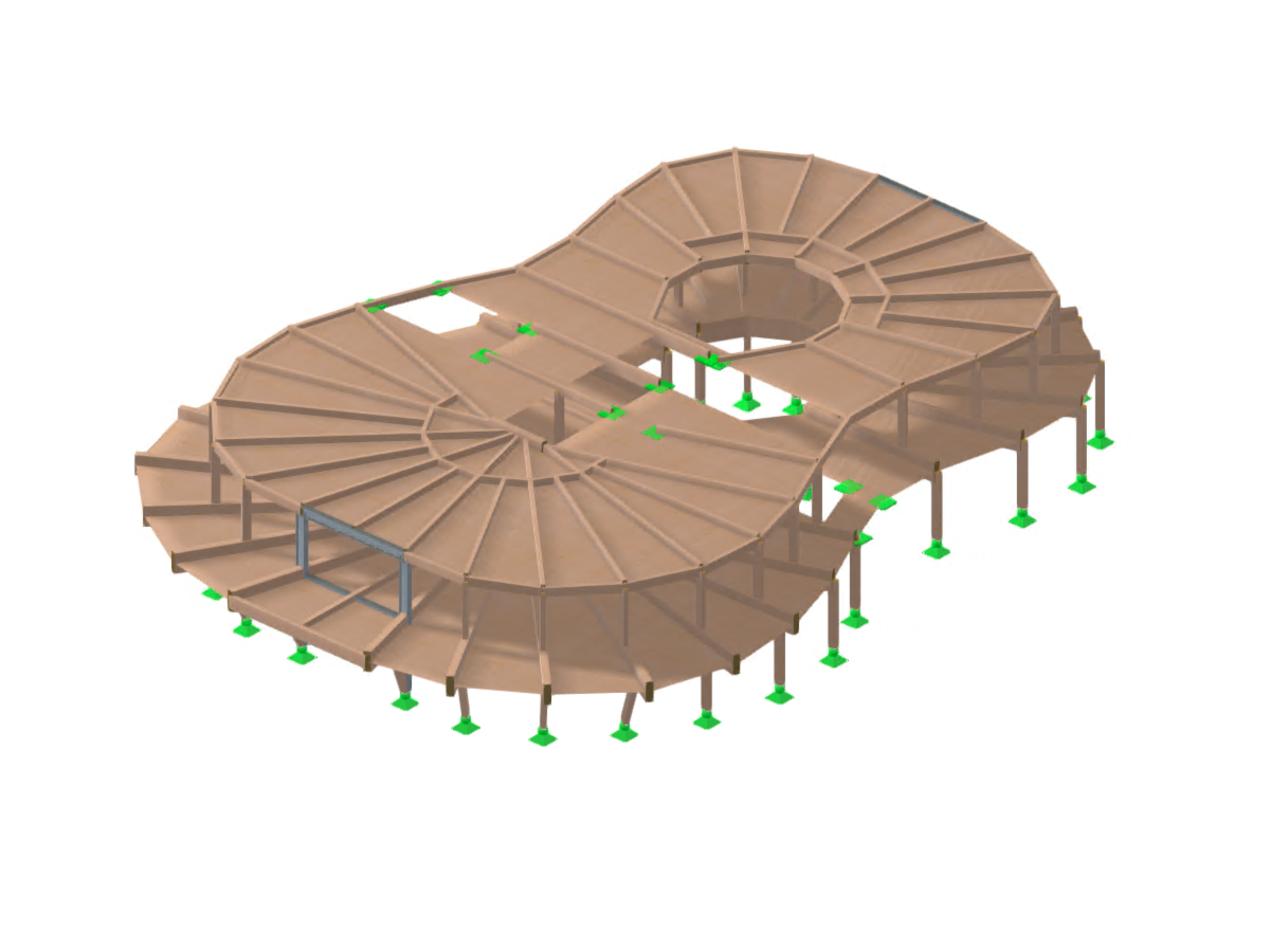 Terminál letiště Macron-Bibb County Model 005527 | Program RFEM | Simulace EQUILIBRIUM